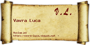Vavra Luca névjegykártya